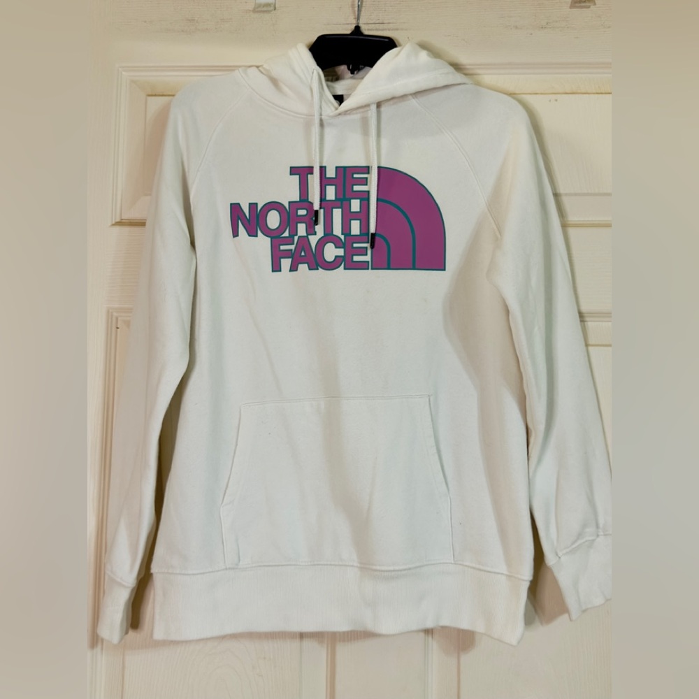 EUC The North‎ Face Women's White Fleece Fall/Winter Sweatshirt Hoodie Size M
